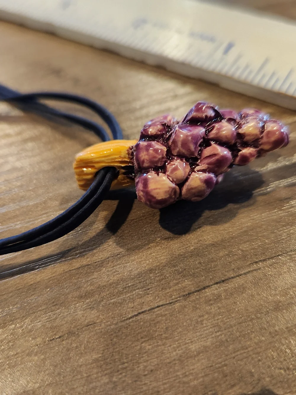 Vintage Artisan Handmade Grape Cluster Pendant Necklace Retro Jewelry Excellent!